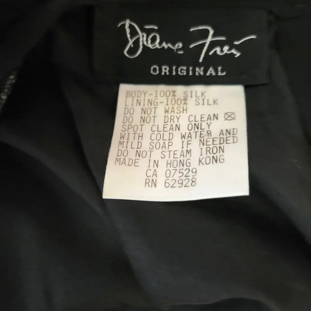 Vintage Diane Freis Original Black Silk Dress With Colorful Beaded Floral Design - Picture 4 of 7
